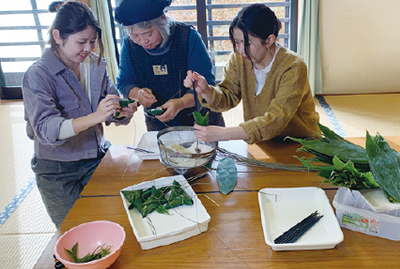Chimaki (steamed sweet rice dumpling wrapped in bamboo leaves) making experience